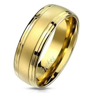 New gold‎ stainless steel ring size 9